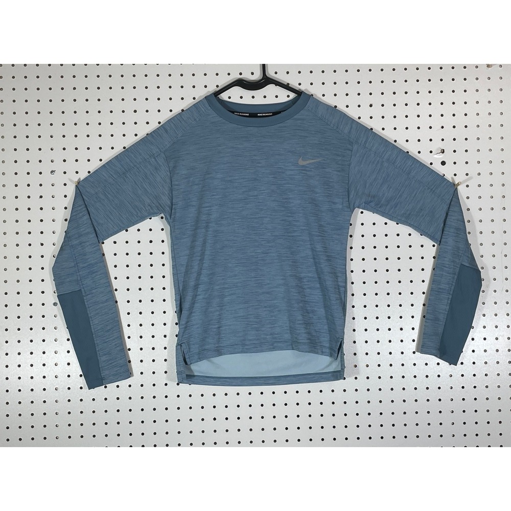 Nike Running Dri-FIT Long Sleeve Shirt Blue Heathered XS 928609-468